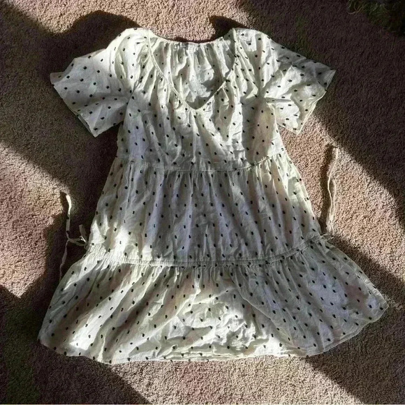 Madewell XS Cotton-Linen Lorelei Mini Dress in Clip Dot RETAIL $98 - Picture 5 of 9